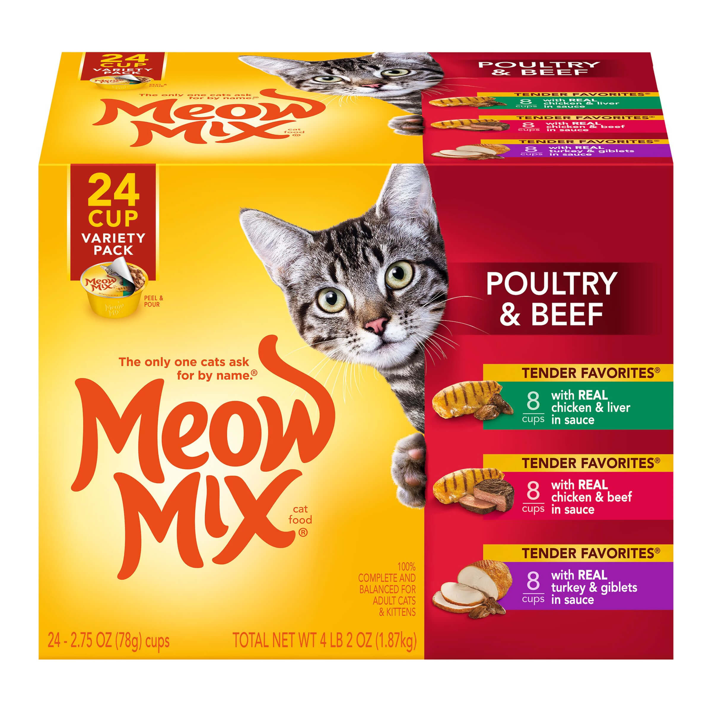 Meow Mix Tender Favorites Poultry &amp; Beef Wet Cat Food Variety Pack